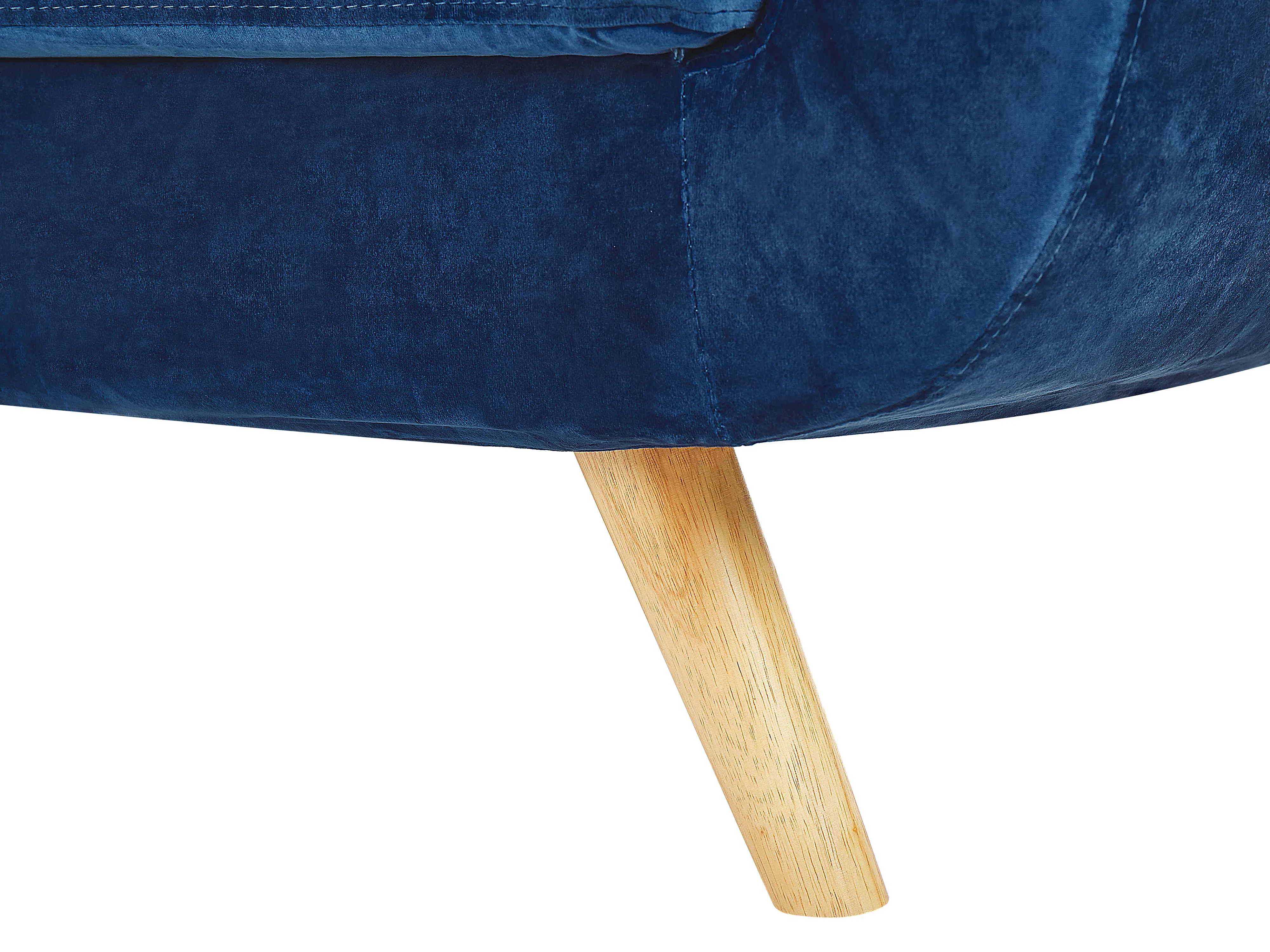 Hoes voor tweezitsbank BERNES Fluweel Marineblauw