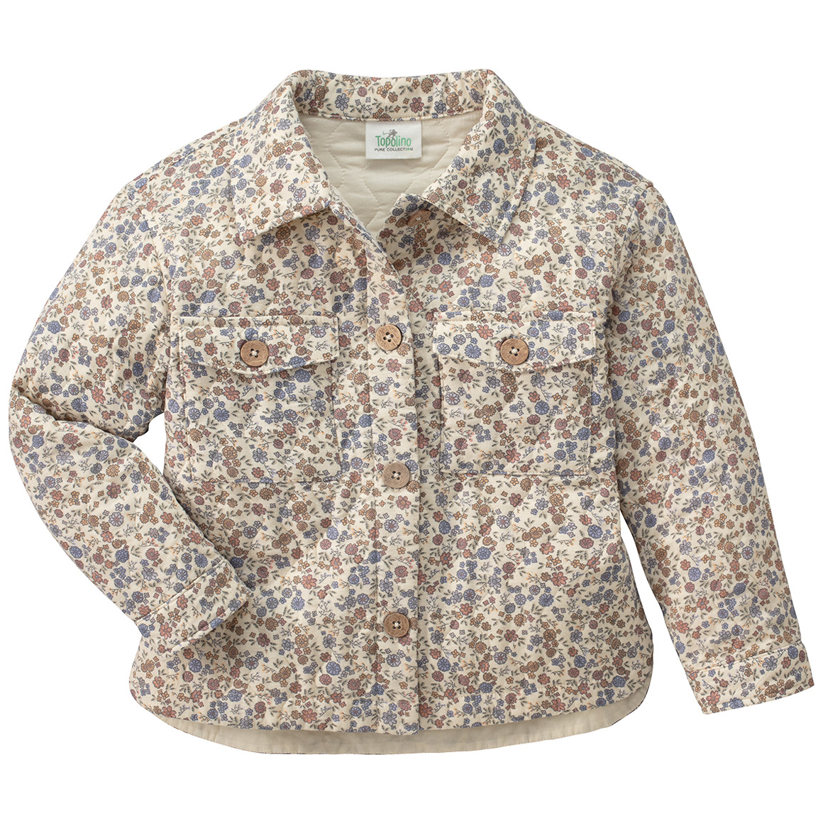 Topolino Pure Collection Mädchen Jacke mit Blumen-Allover beige