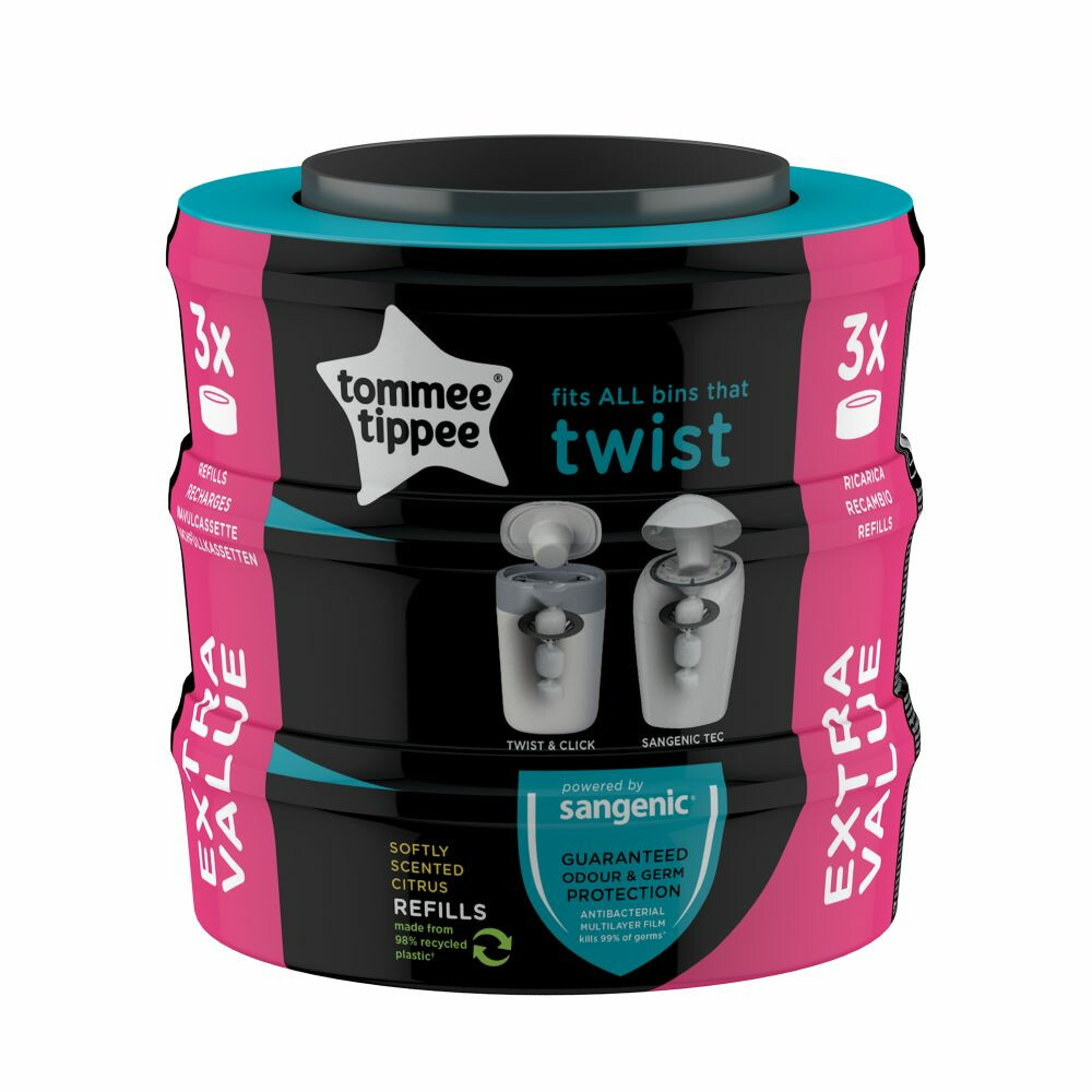 Tommee Tippee Twist & Click Navulcassettes 3 stuks
