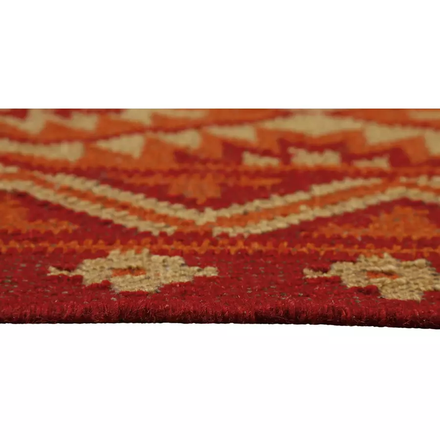 Green Looop Handweb-Teppich Clare rot