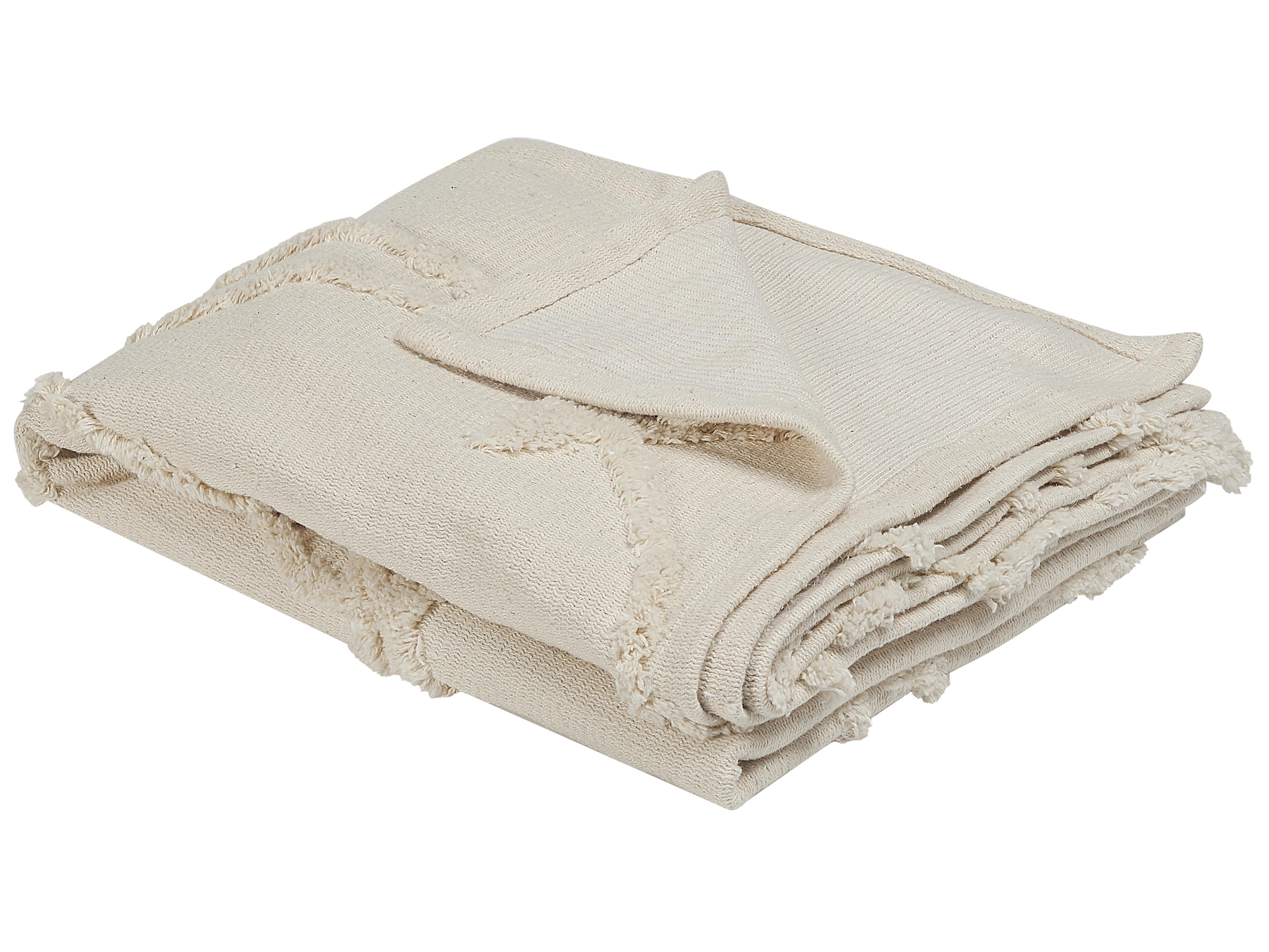 Plaid ACACIA Katoen 130 x 160 cm Beige