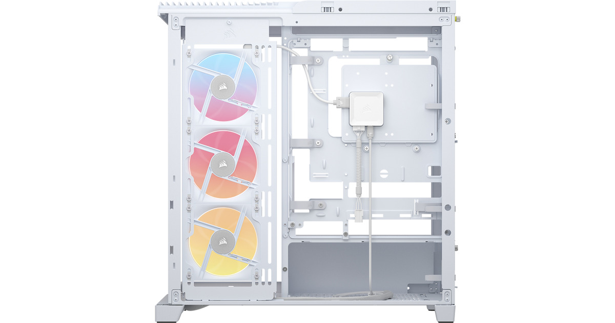 CorsairFRAME 4500X LX-R RGB LINK midi tower behuizing  (Wit | 2x USB-A | 1x USB-C | Tempered Glass)