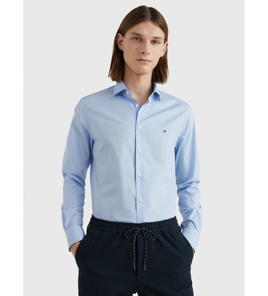 Camisa Tommy Hilfiger TH Flex azul popeline