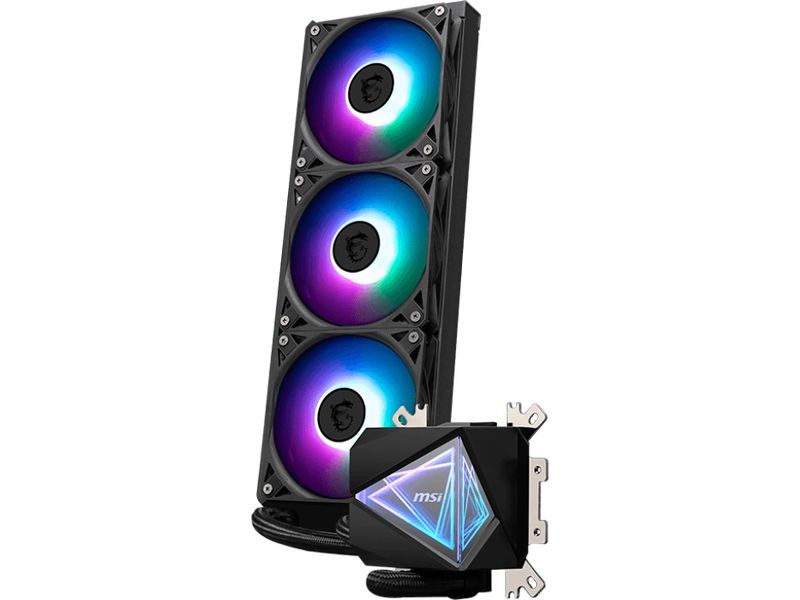MSI Wasserkühlung MAG CORELIQUID I360 MSI MAG CORELIQUID I360 Computerkühlsystem Computergehäuse All-in-One-Flüssigkeitskühler 12 cm Schwarz 1 Stück(e)