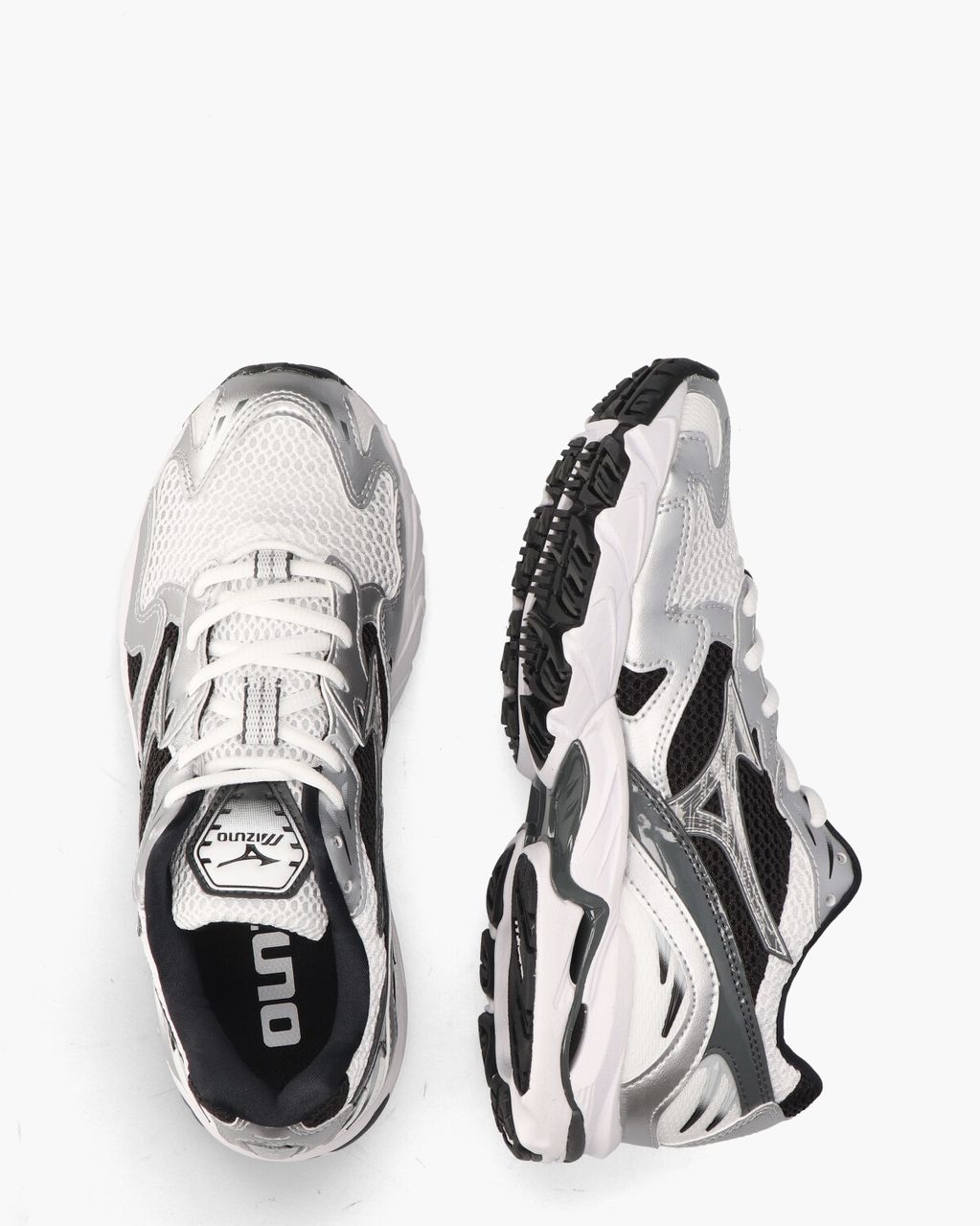 Mizuno Wave Rider 10 Wit/Zwart/Zilver Herensneakers