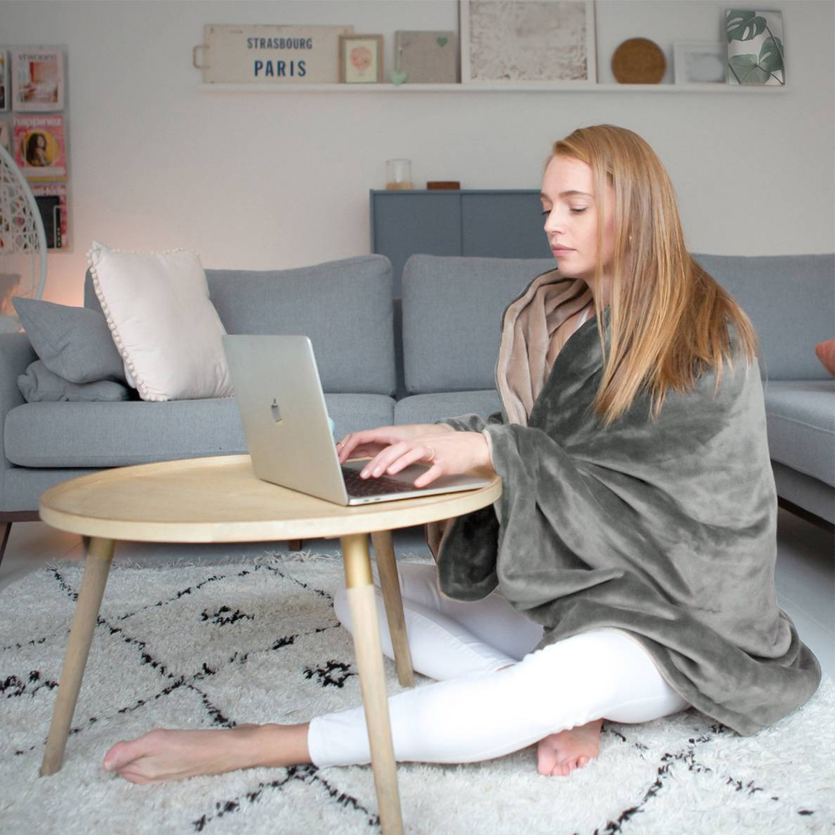 Auronic 2-Persoons elektrische deken - Grey