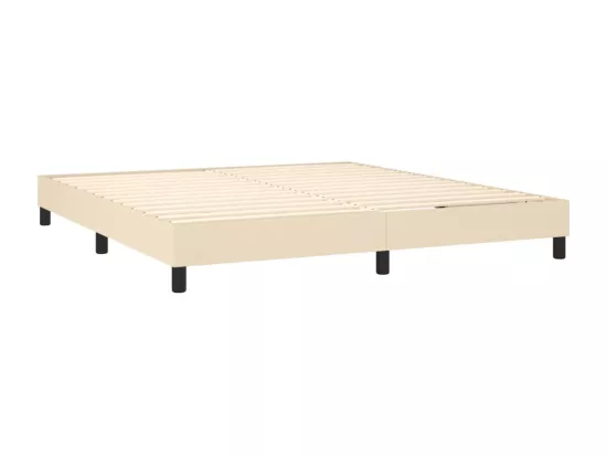 Sommier à lattes de lit Crème 160x200 cm Tissu
