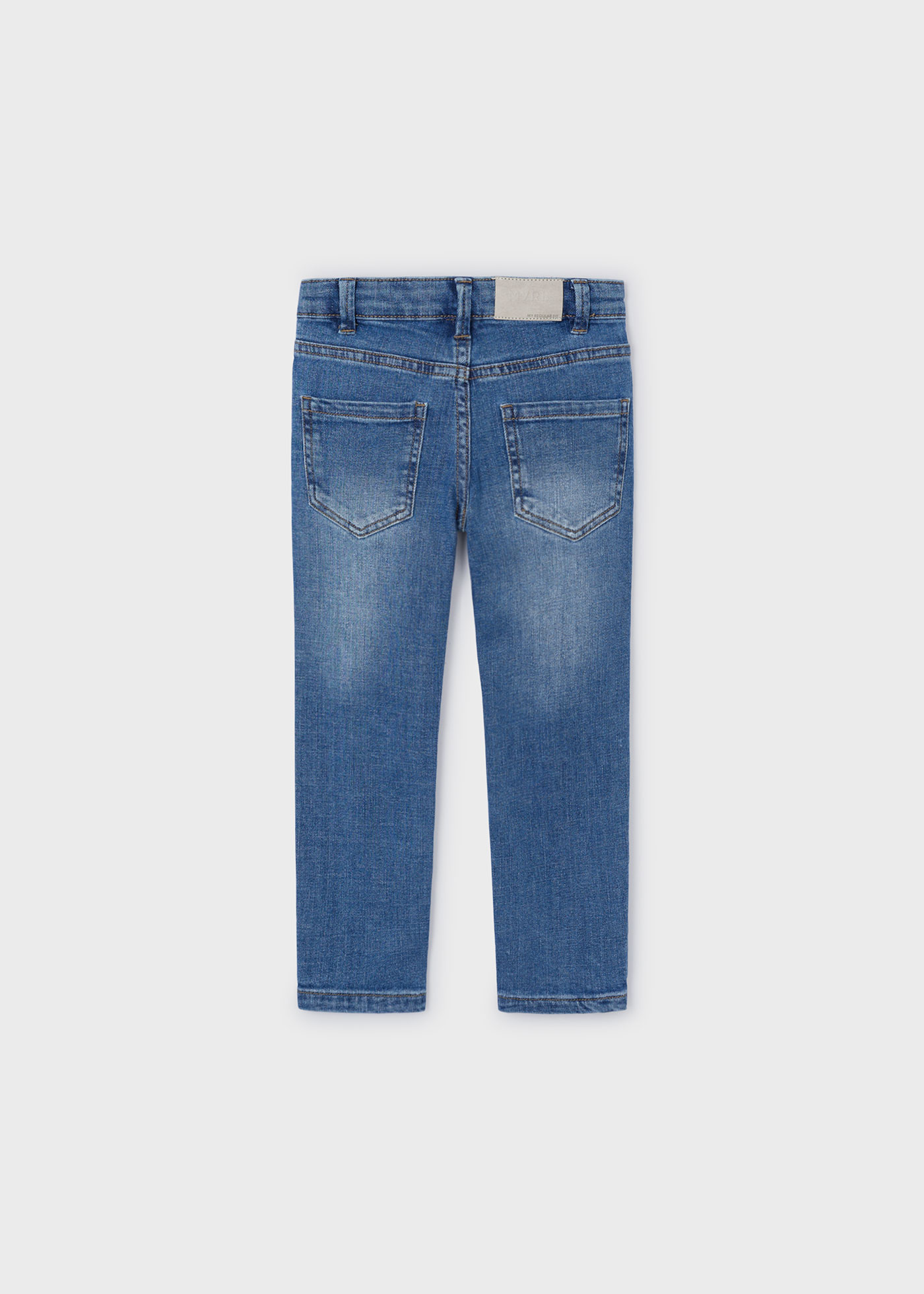 Calça jeans infantil Better Cotton, corte regular, cinza escuro.