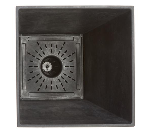 Artstone Kunststoff-Vase Ella, eckig, schwarz