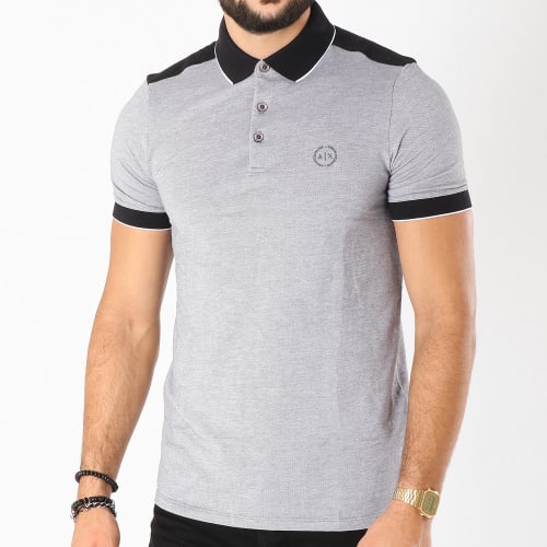 Polo Manches Courtes 8NZF76-Z8M5Z Gris Chiné