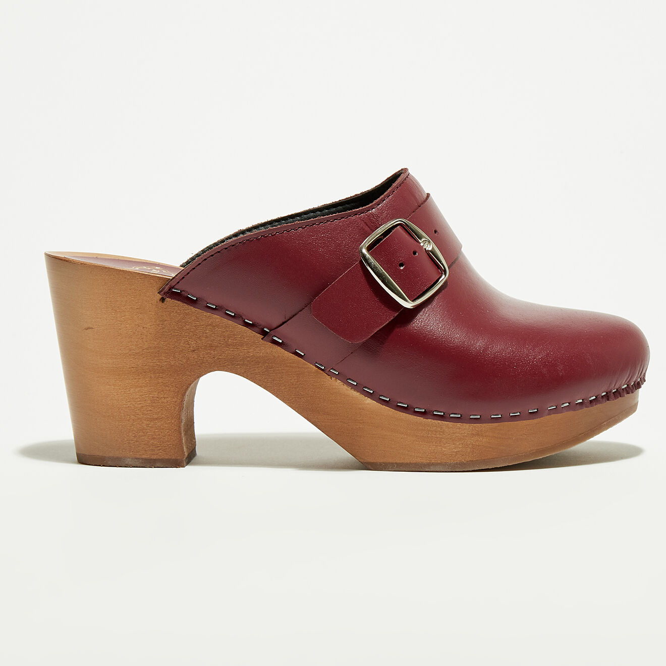 Apologie Studio Sabots en Cuir Olivia bordeaux - Talon 6.5 cm