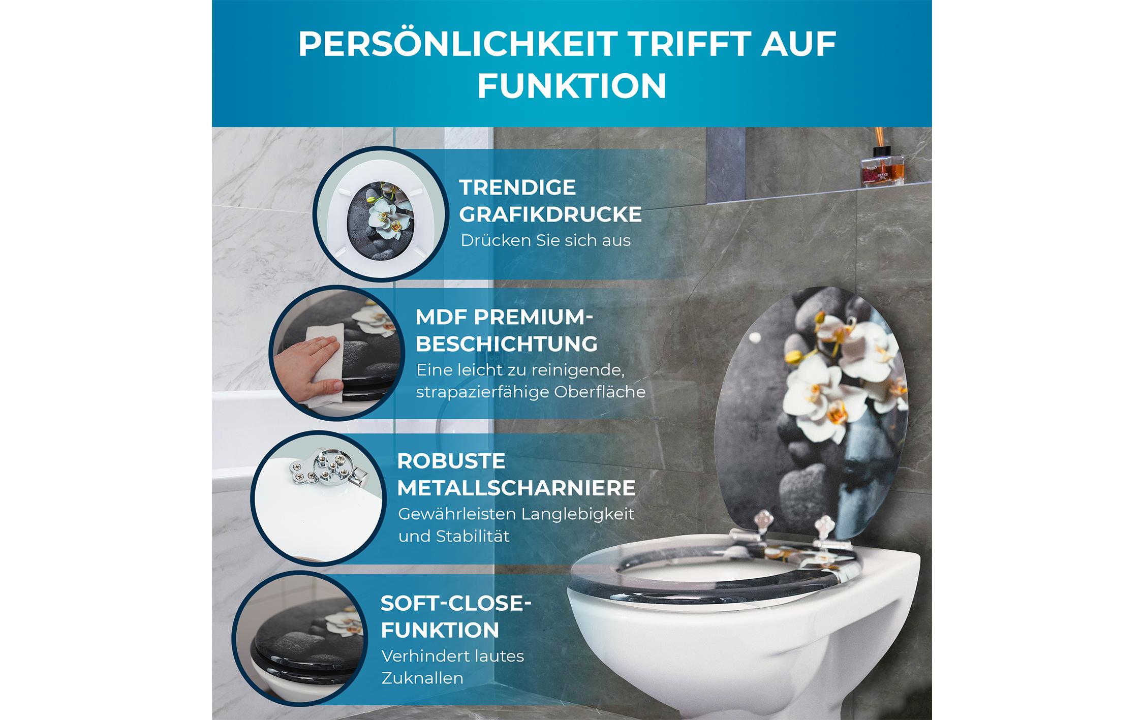 Toilettensitz MDF, DunkelgrauWC-Sitz
