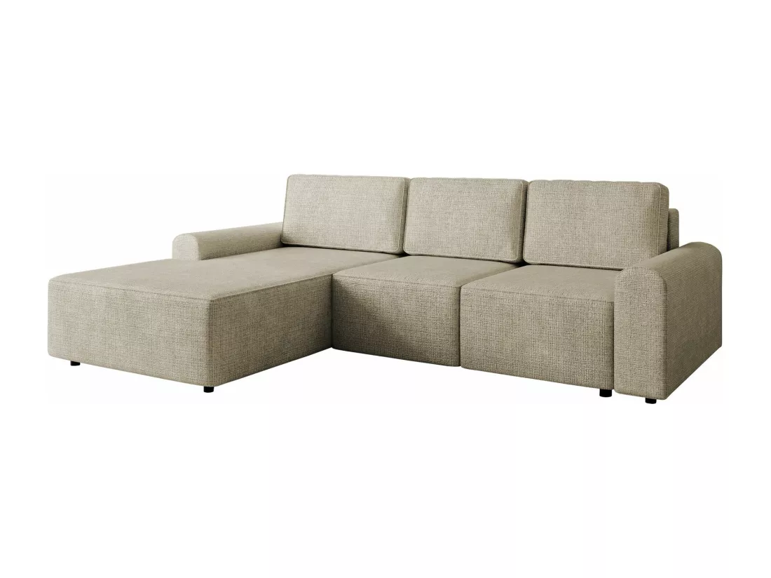 Canapé d'angle Stonecrest 105, Brun clair, Fonction de couchage, Boîte de literie, 258cm