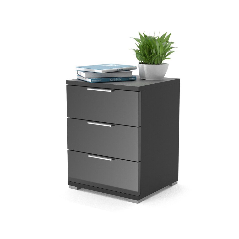 VICCO Nachtschrank Kommode Nachttisch Schublade Schlafzimmer Schwarz Hochglanz