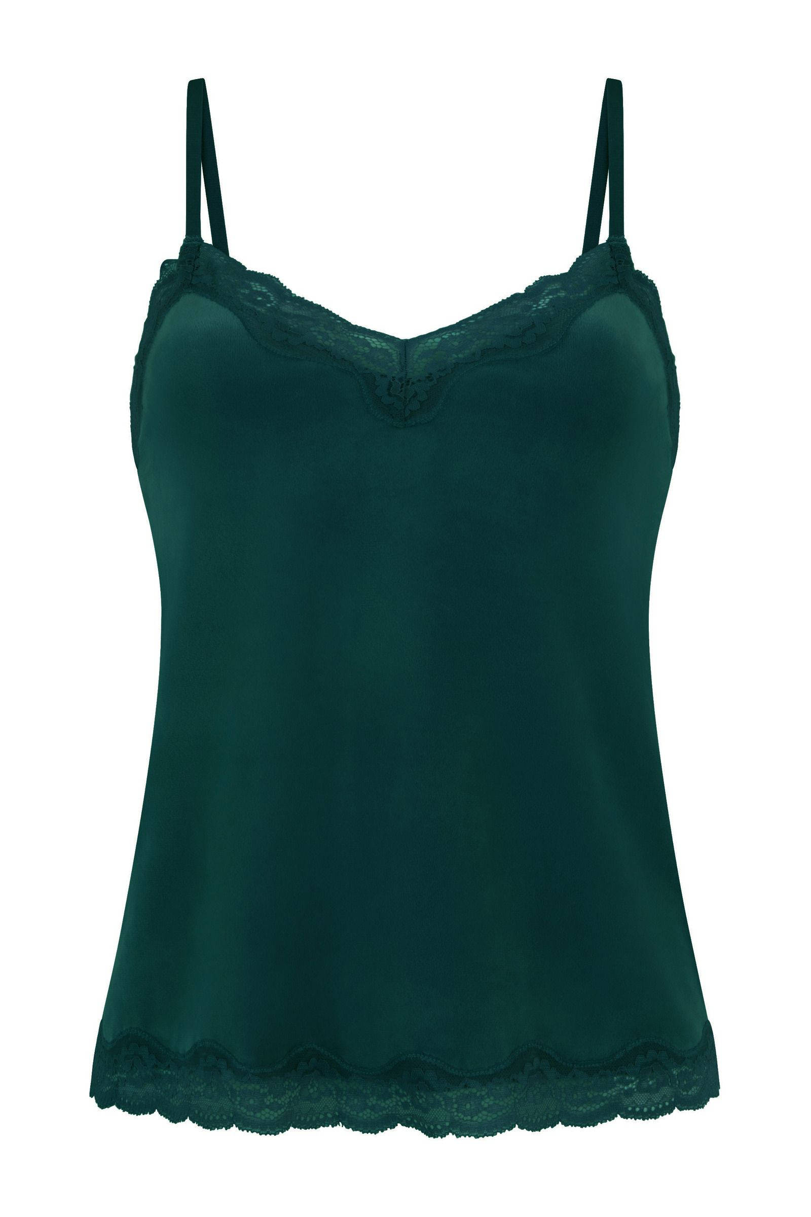 Hunkemöller fluwelen pyjamatop donkergroen