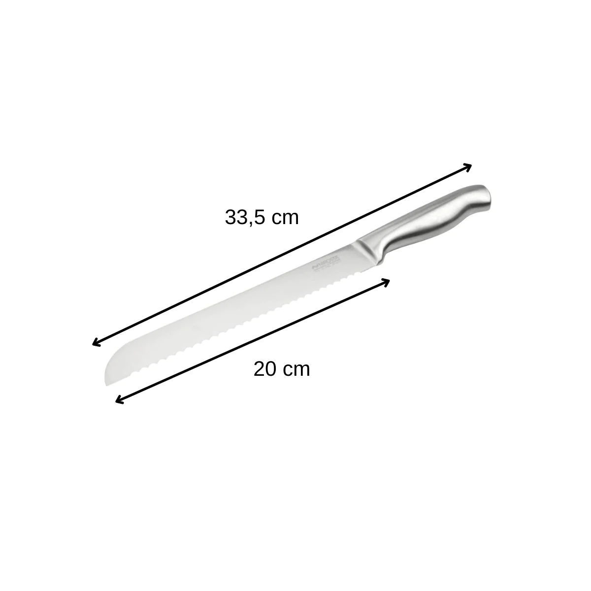 Couteau à pain en inox 33,5 cm en tout