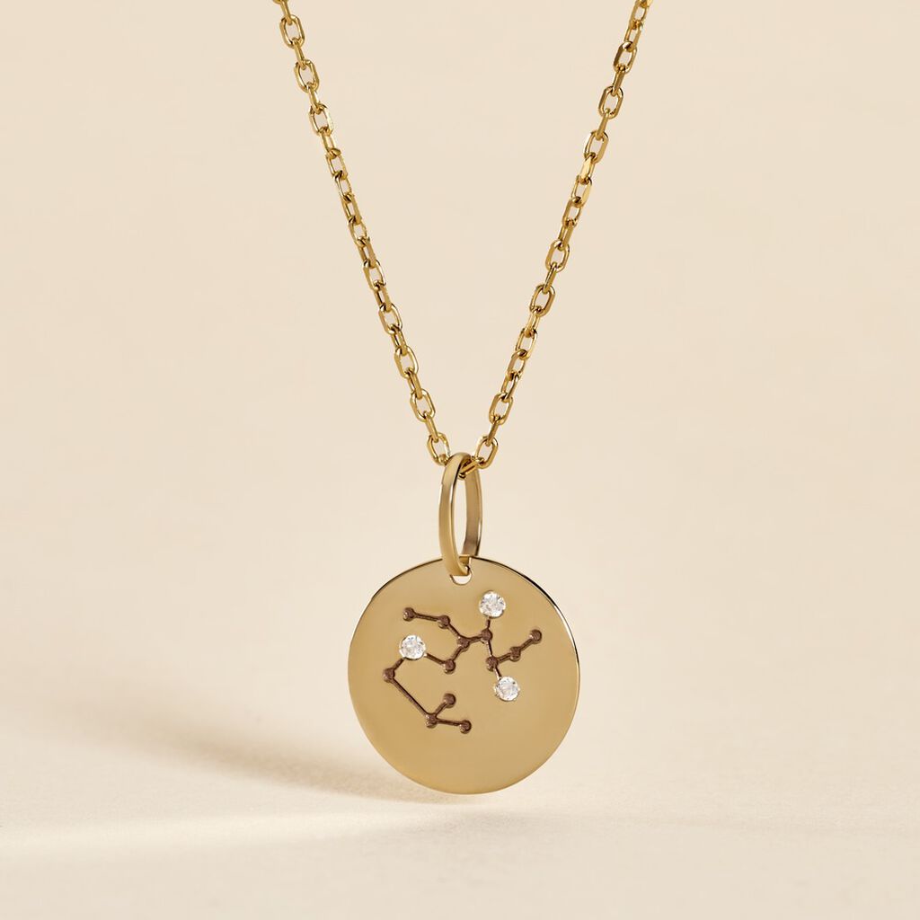 Pendentif Or Jaune Astraea Oxyde De Zirconium