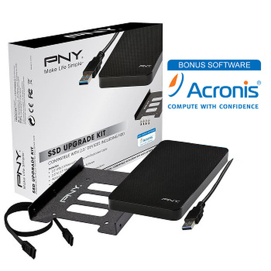 PNY Kit de mise à niveau SSD + Acronis (boitier 2,5