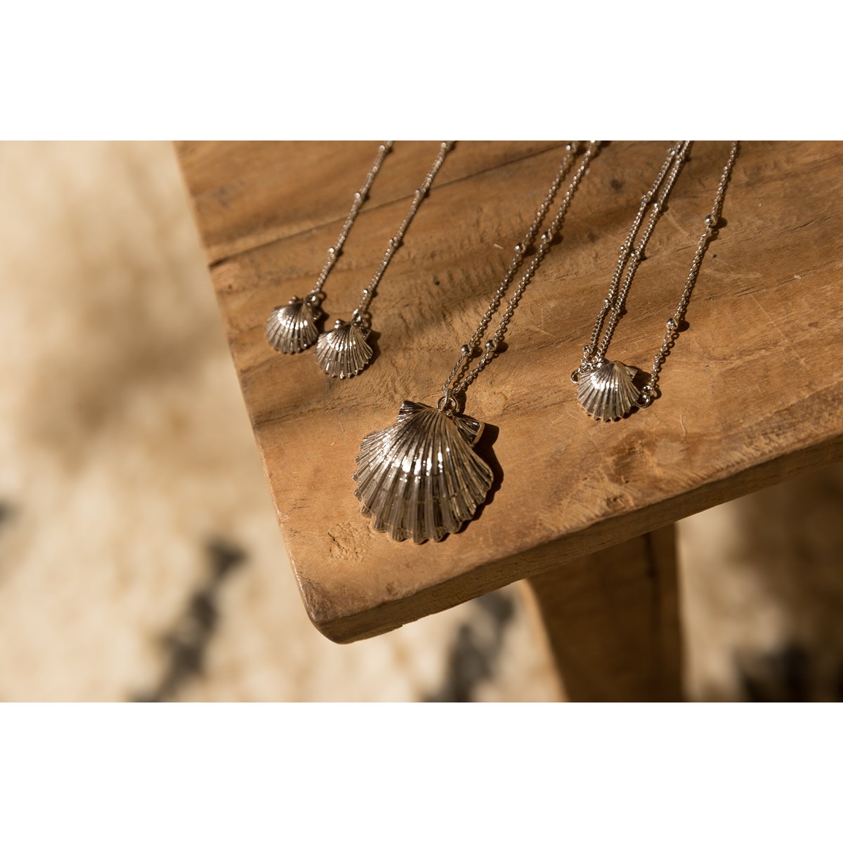 boucles d'oreilles pendantes coquillages plaqué argent - NÉRÉE