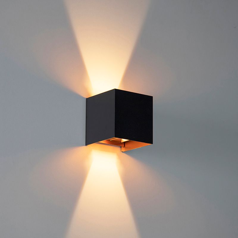 Buiten wandlamp zwart met goud incl. LED 2-lichts IP54 - Edwin