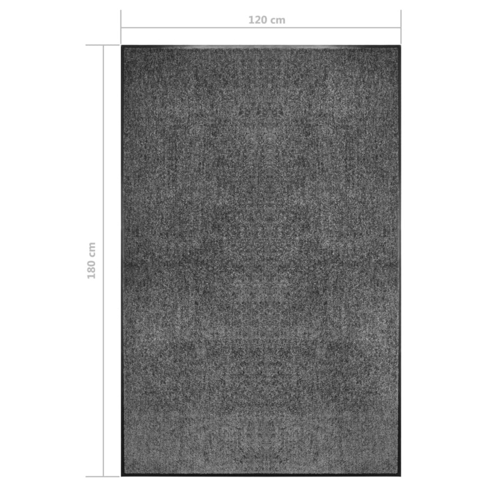 Paillasson lavable anthracite 120x180 cm