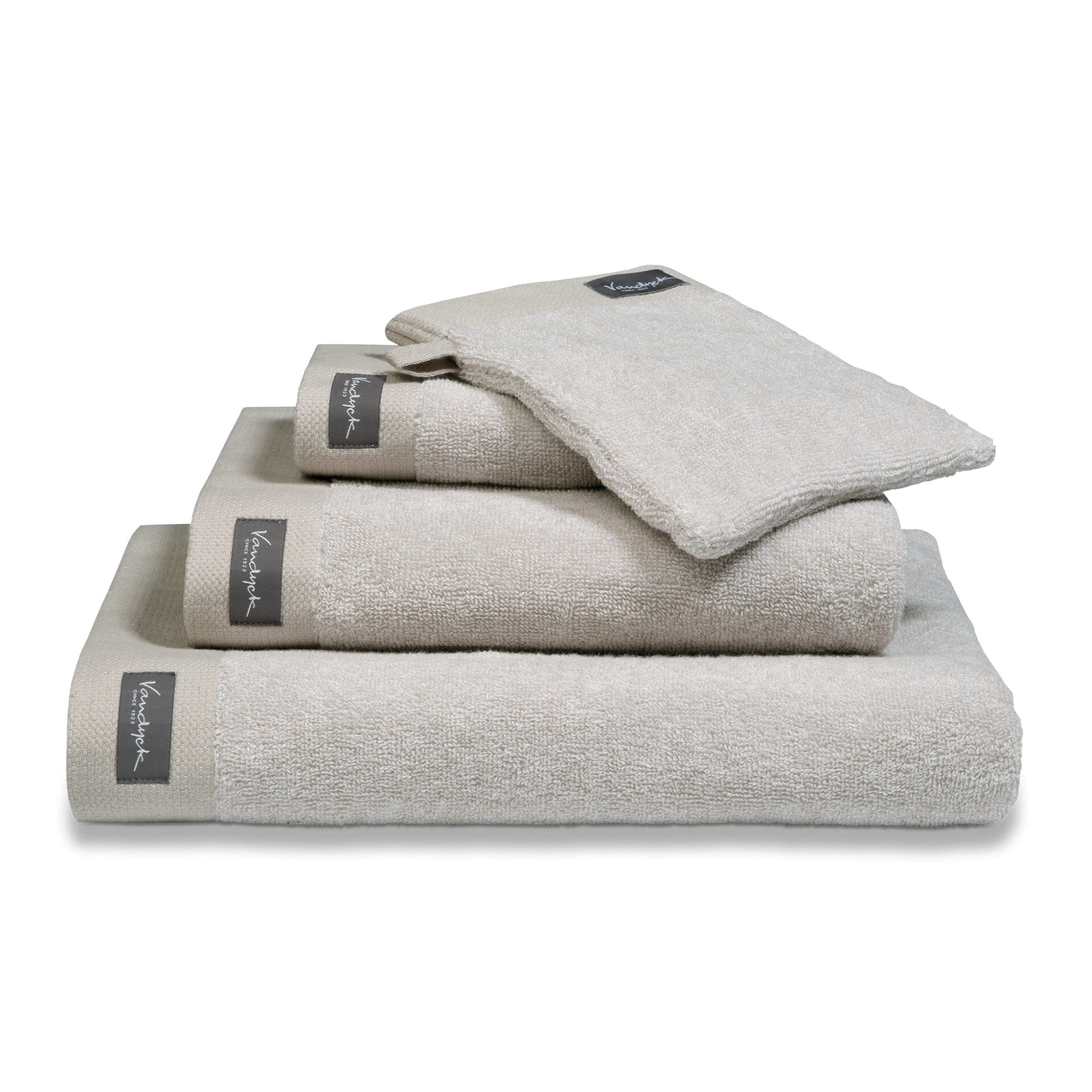 Home Badtextiel Mouliné White | 70 x 140 cm | Wit | Beige | Katoen