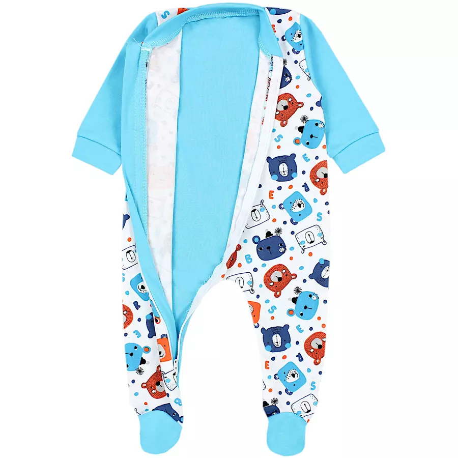 TupTam Baby Unisex Schlafstrampler mit Fuß 3er Pack blaugrau