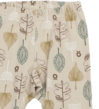 Katvig Leggings - Beige m. Blätter