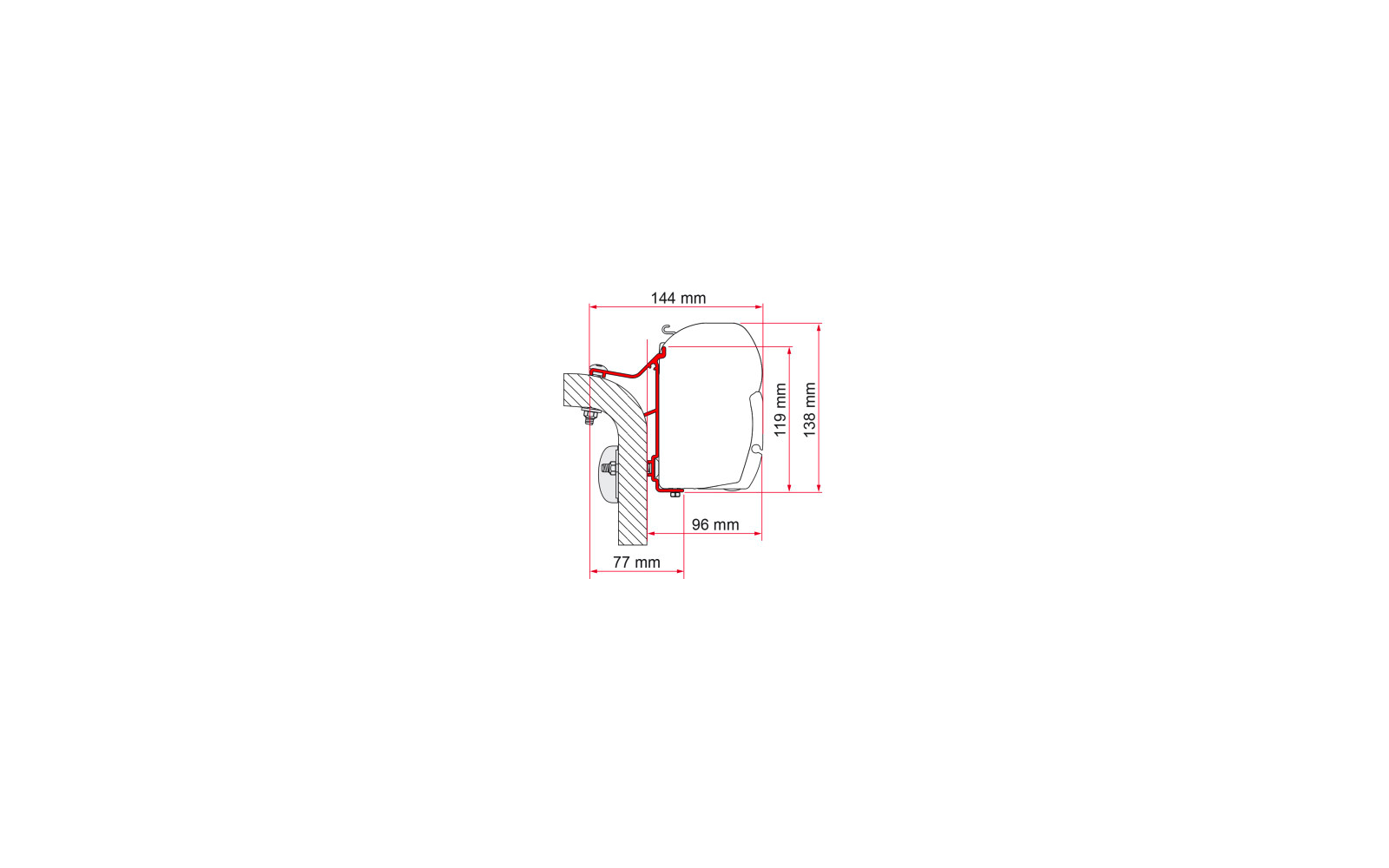 Fiamma Hymer Van/B2 Markisenadapter für Fiamma F45 350 cm