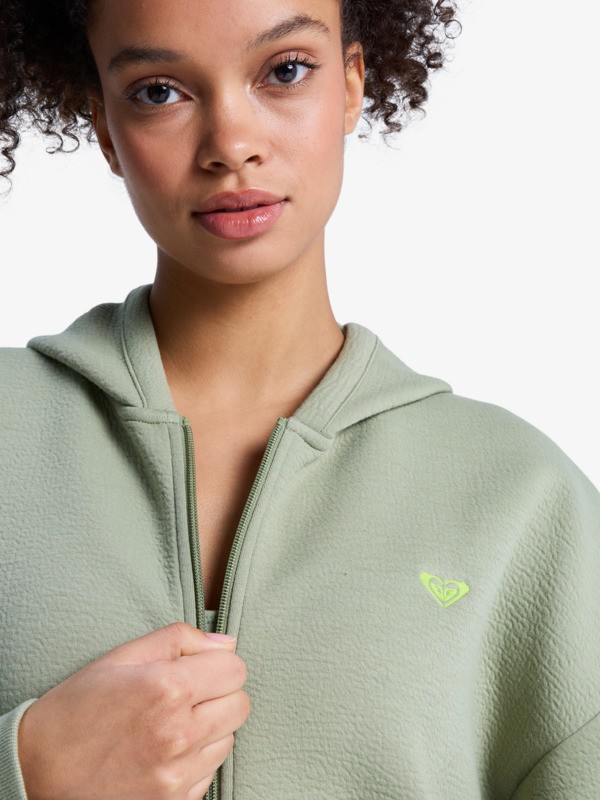 Rise & Vibe Sweat à capuche zippé Vert Femme