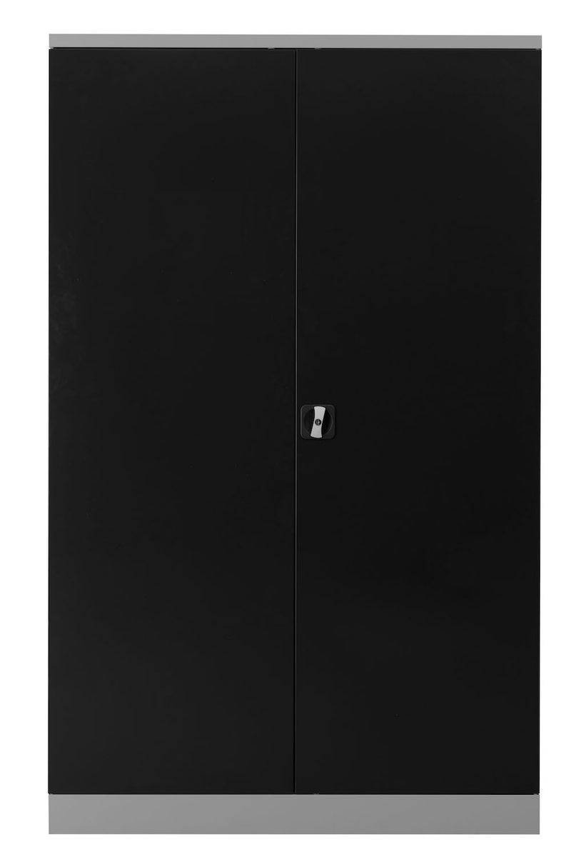 PROREGAL Ferret draaideurkast met 4 legplanken, versterkt, Eurolock greep, HxBxD 195 x 120 x 50 cm, grijs-antraciet gelakt