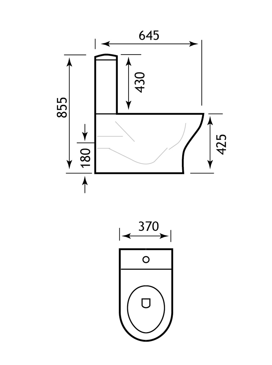 Eastbrook Northall randloze toiletpot wit glans