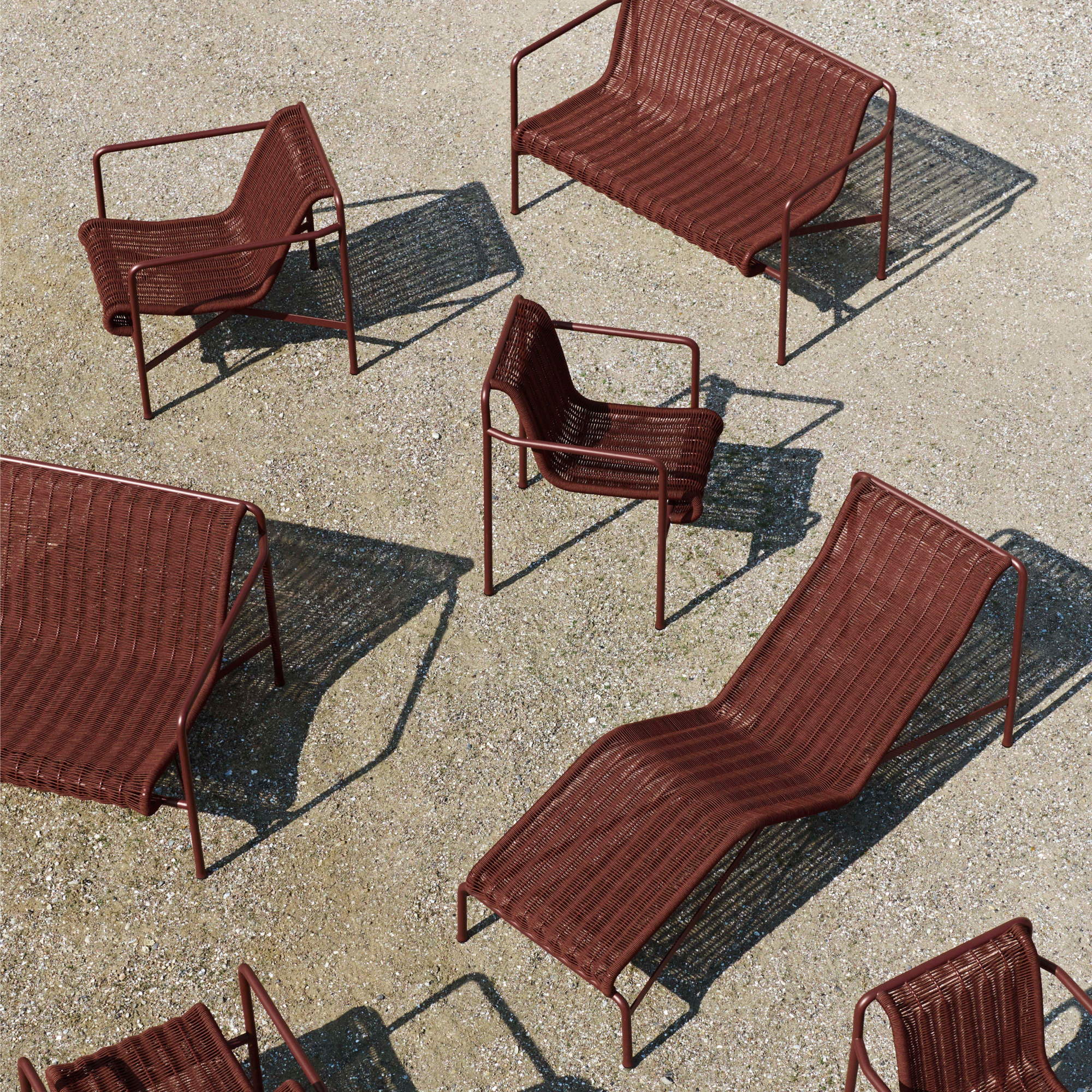 Tuinstoel Palissade Cord Dining met armleuning rood