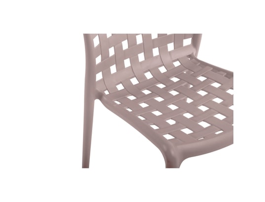 TOILINUX - Lot de 4 chaises de jardin en polypropylène sienne - gris