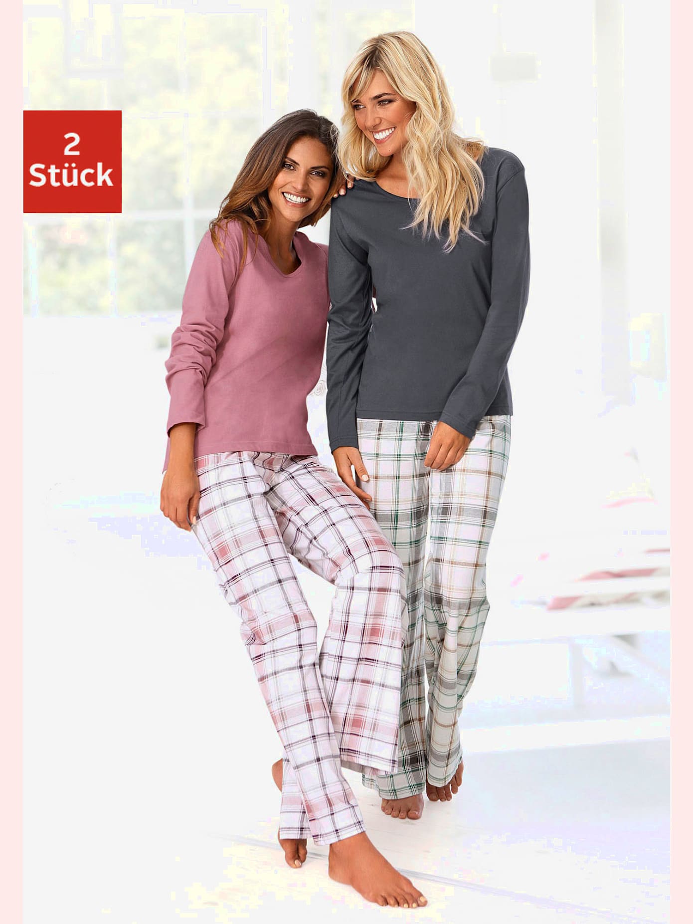 Lot de 2 pyjamas à carreaux
