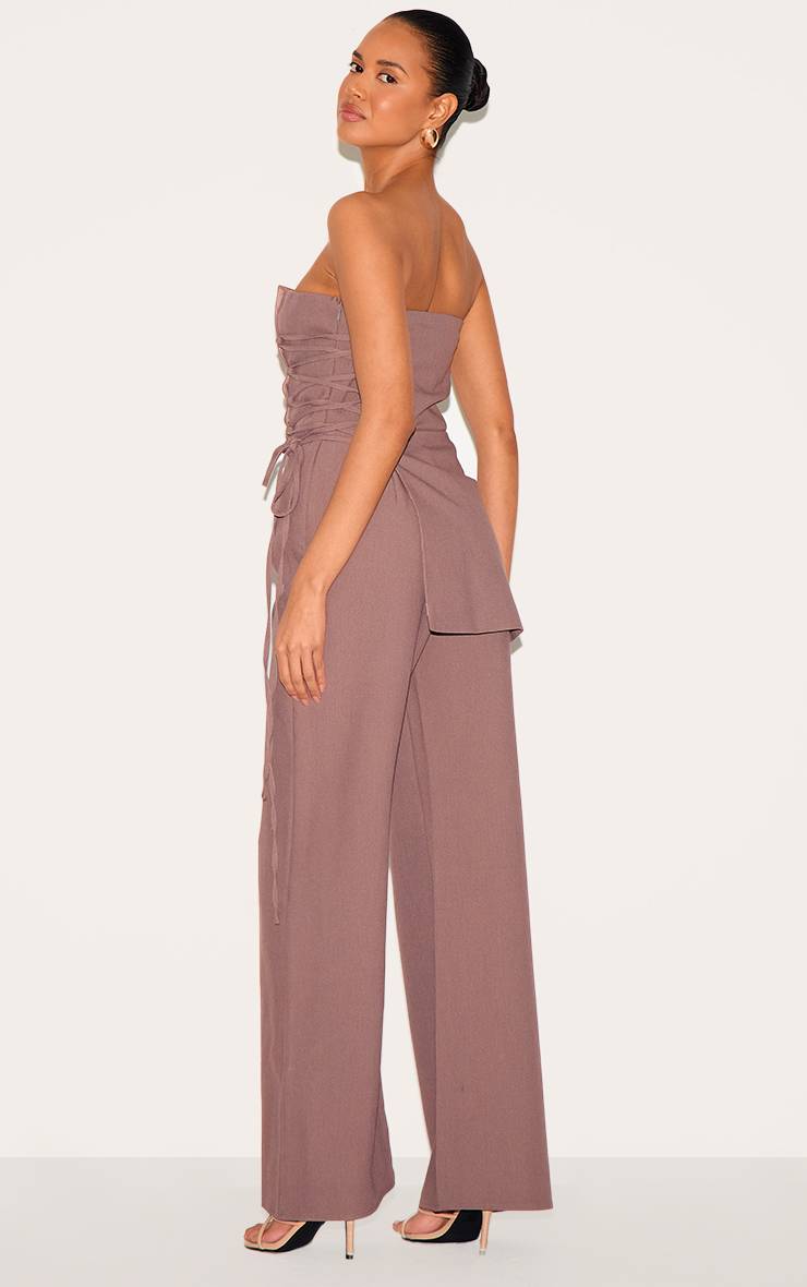 Champignon Combinaison Pantalon Ajustée Plt Label Avec Panneau Superposé Et Laçage