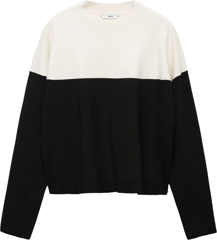 MANGO Bicolour sweater Black