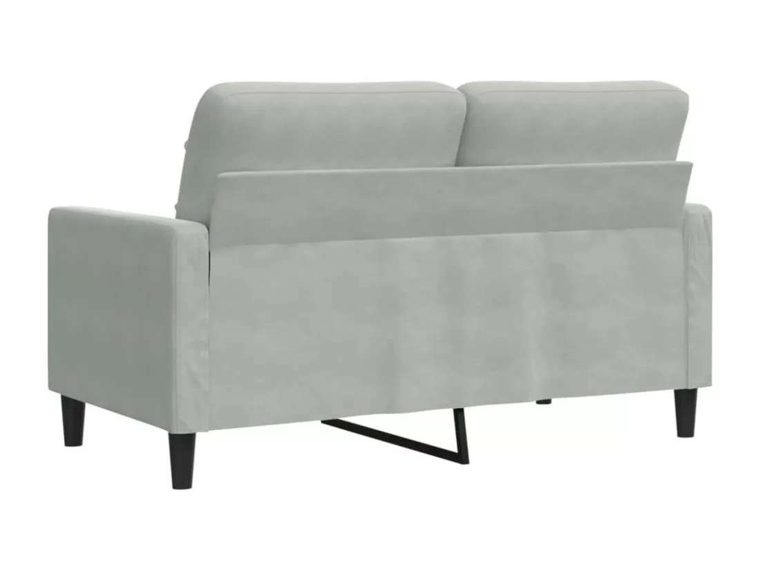 Canapé à 2 places Gris clair 120 cm Velours