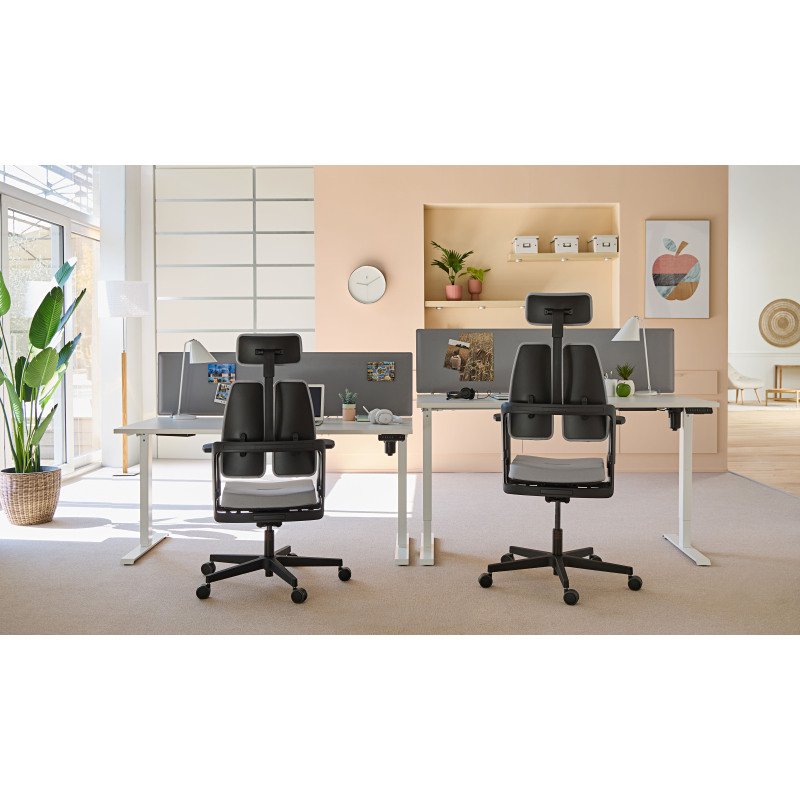 Chaise ultra-ergonomique Xavier avec accoudoirs et appuie-tête réglables