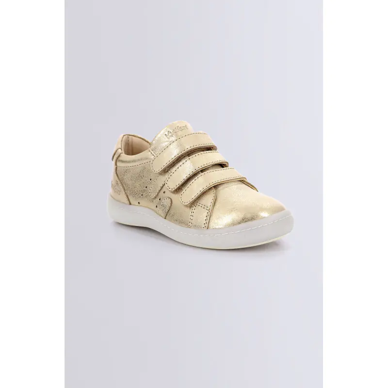 Kickpomkro Beige champagne BASKETS BASSES Cuir Fille