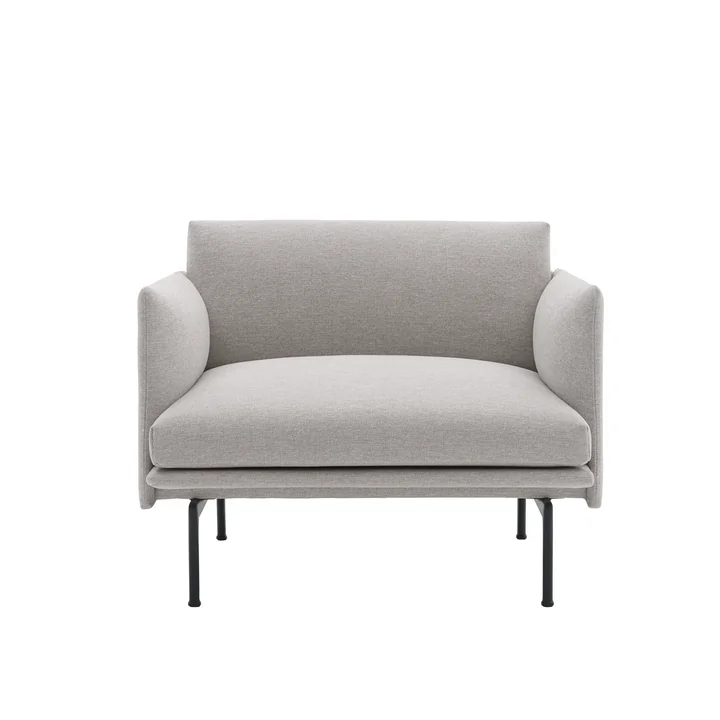 Muuto - Outline Studio Sessel, schwarz / greige (Kvadrat by Sahco Clay 12)