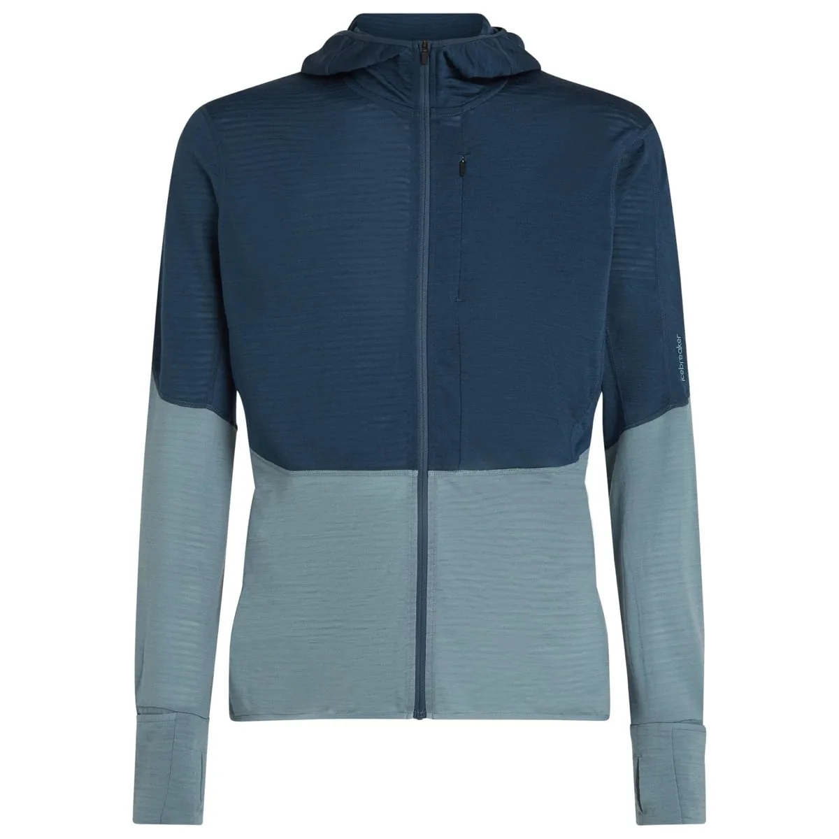 Icebreaker Men's Merino 200 Realfleece Descender Longsleeve Zip Abyss/blue Ash/cb