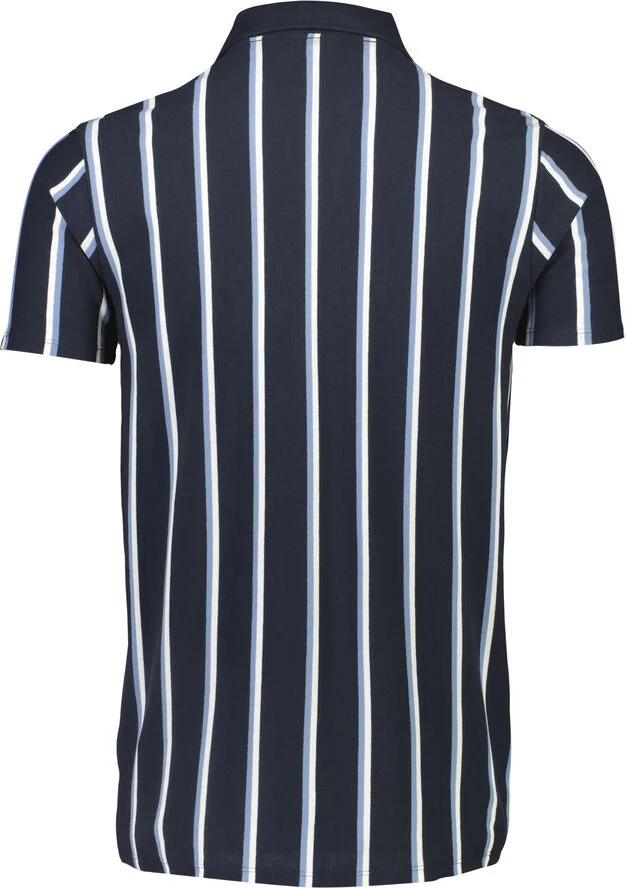 Lindbergh Striped piqué polo shirt S/S Blå
