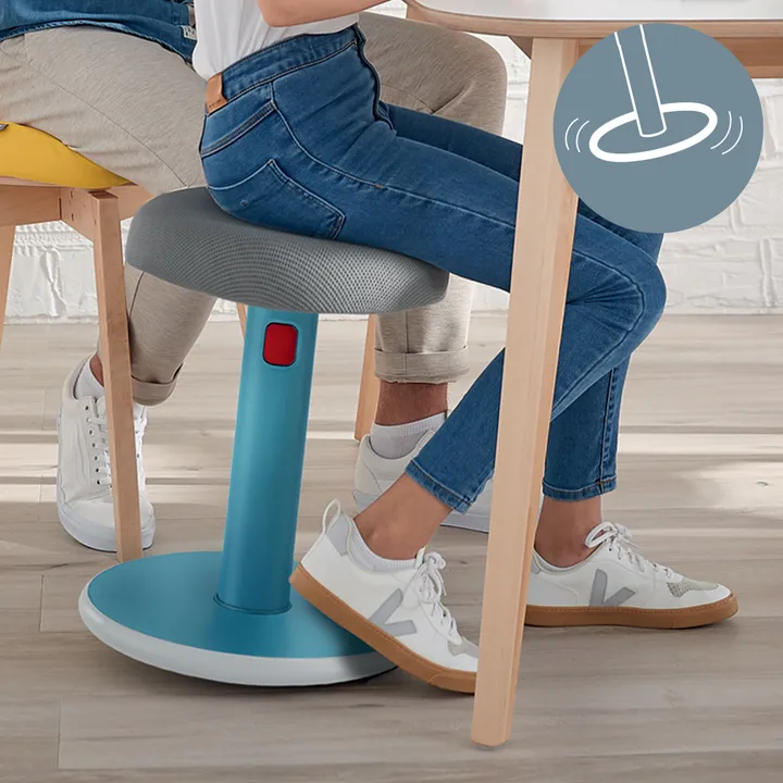 Leitz Ergo Cosy Active Sidde-stå balancestol 2-i-1 blå - højdejustering 46-79 cm
