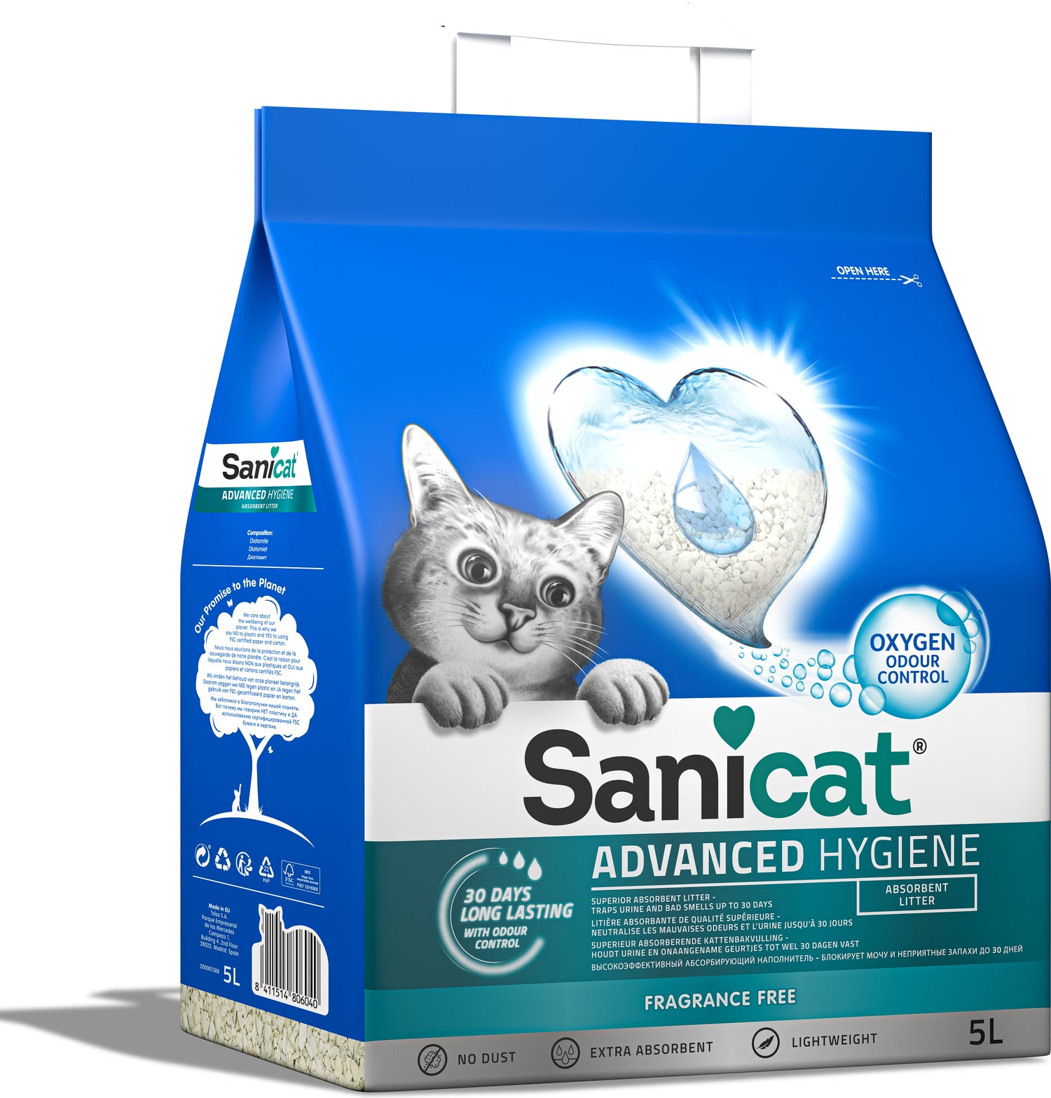 Sanicat kattenbakvulling Advanced Hygiene 5 L