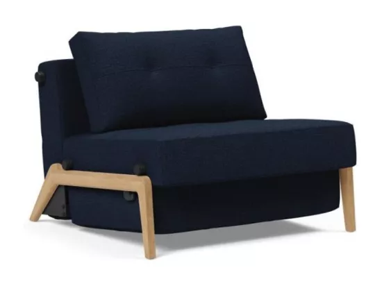 INNOVATION LIVING Fauteuil design SOFABED CUBED 02 WOOD Mixed Dance Blue convertible lit 200x90 cm