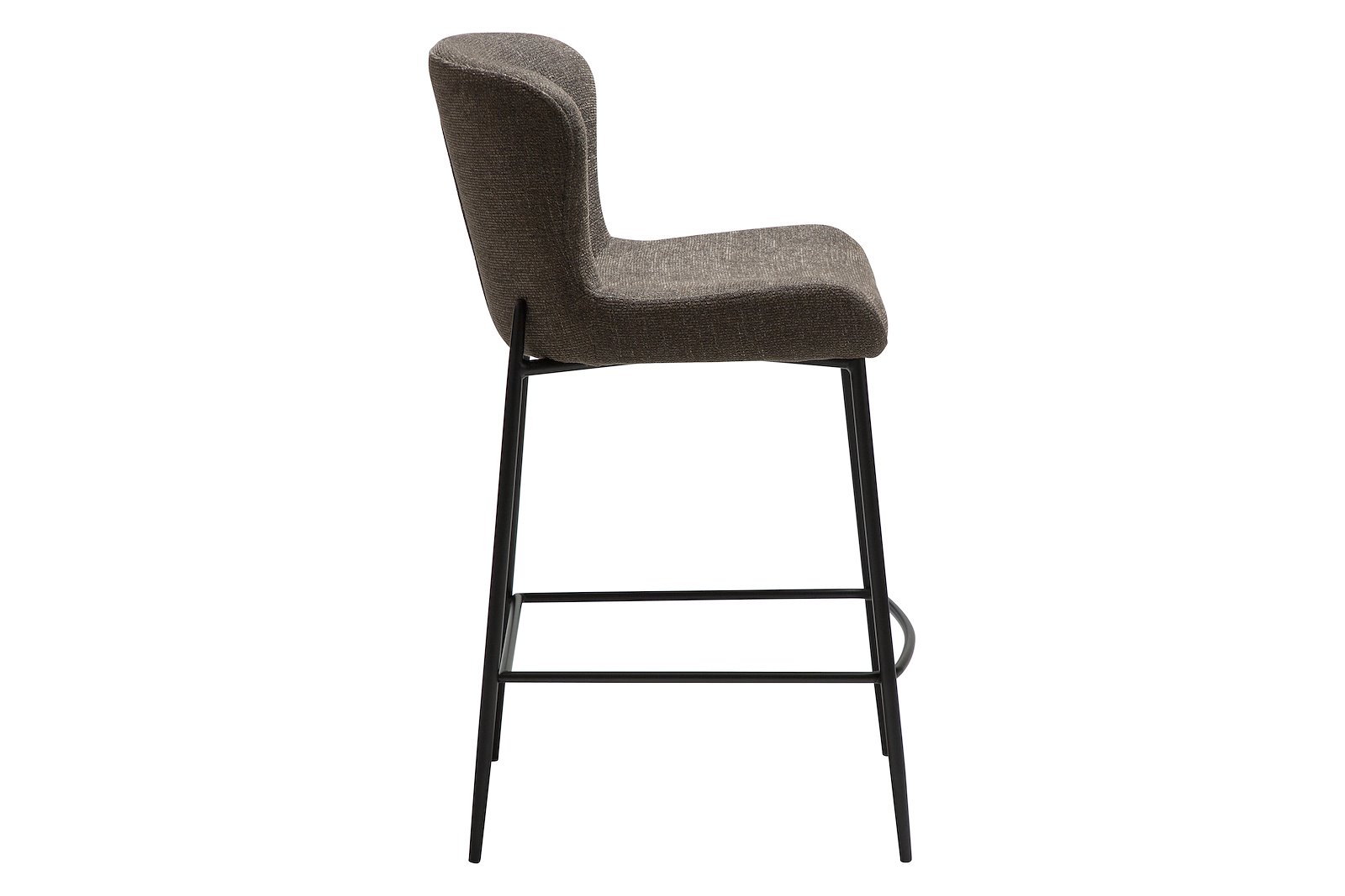Glam counterstol Til kjøkkenøy eller lave barbord. Tekstil Bouclé Major Brown med sorte ben