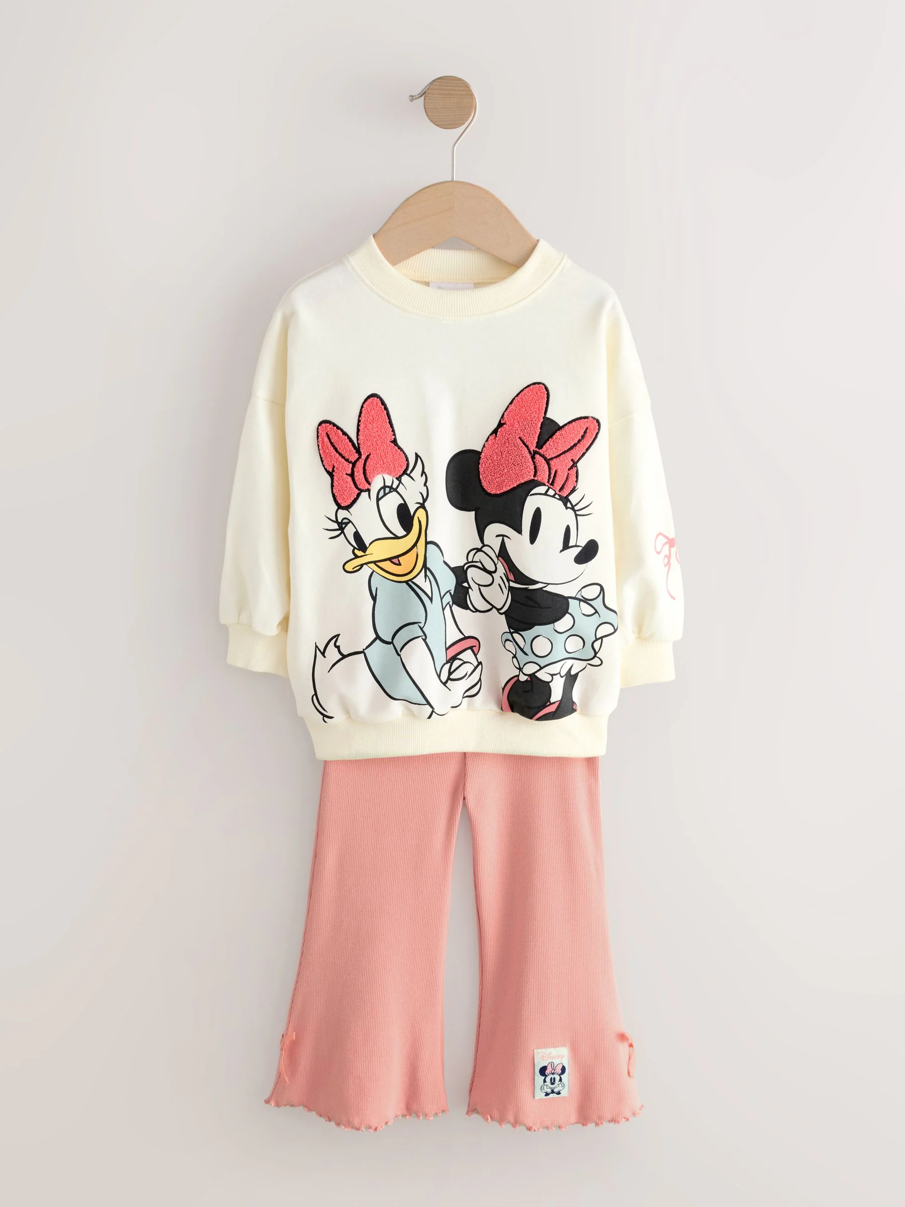 Ecru wit - Disney Minnie Mouse en Daisy Duck set van top met lange mouwen en broek met uitlopende pijpen (3mnd -7jr)