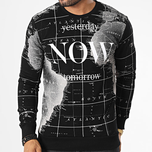 Sweat Crewneck LL192 Noir Blanc