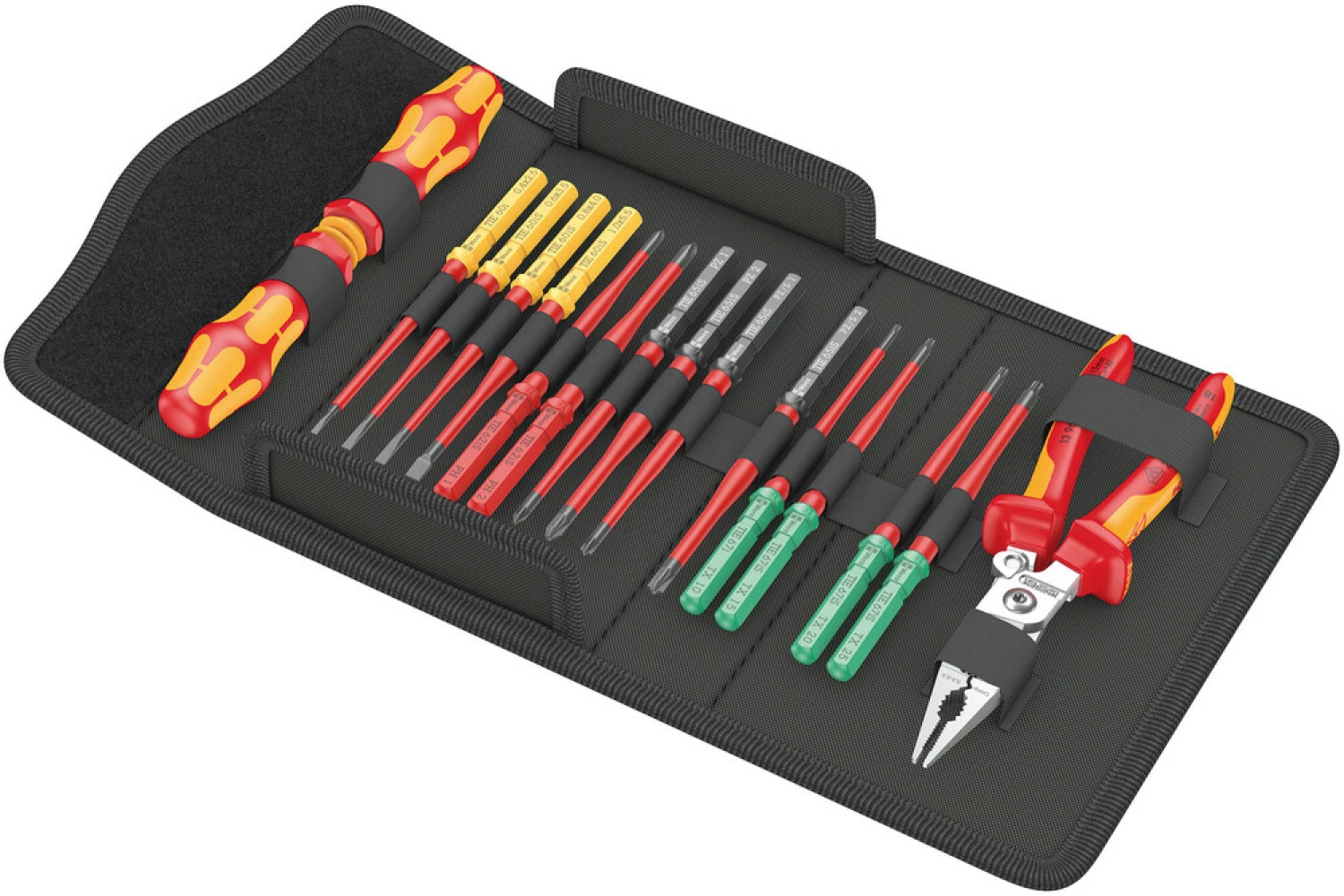 Wera 05006612001 17-delig Kraftform Kompakt VDE 17 extra slim 1 Tool Finder Wisselklingenset in etui